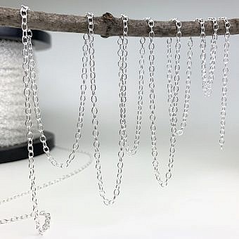 3mm Cable Oval Chain By the Meter Sterling Silver .925