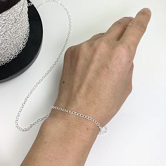 Alternative view of 3.00mm Cable Oval Chain By the Meter Sterling Silver .925