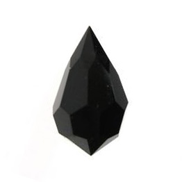 15x9mm Jet Black Large Faceted Briolette Teardrop Czech Preciosa Crystals Beads