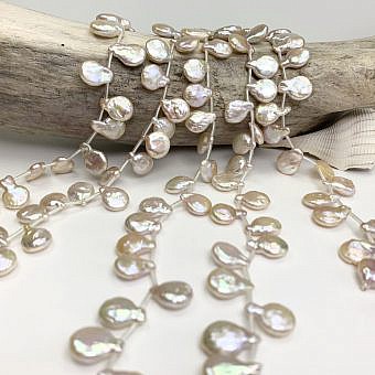 10x15mm Brown Rose Coin with Tail Freshwater Pearls Beads