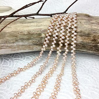 4x5mm Pink Tulle Rice Freshwater Pearls Beads