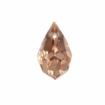 15x9mm Capri Rose Gold Large Faceted Briolette Teardrop Czech Preciosa Crystals Beads