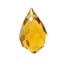 15x9mm Topaz Orange Large Faceted Briolette Teardrop Czech Preciosa Crystals Beads
