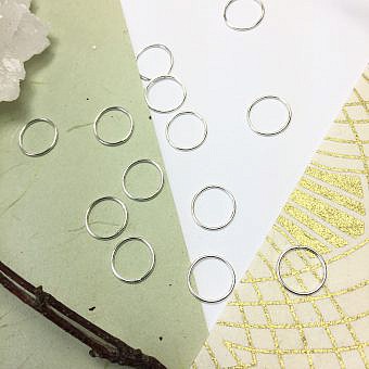 10mm 22ga-0.64mm Round Bubble Charm Closed Soldered Rings Sterling Silver .925