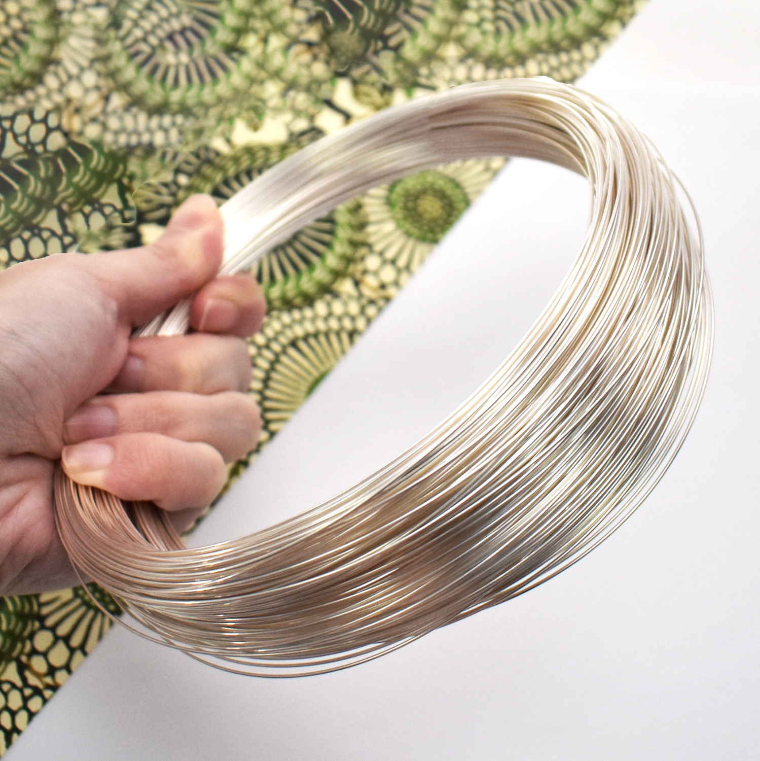 22ga Dead Soft Round Wire Sterling Silver .925 By the Meter - Image 2