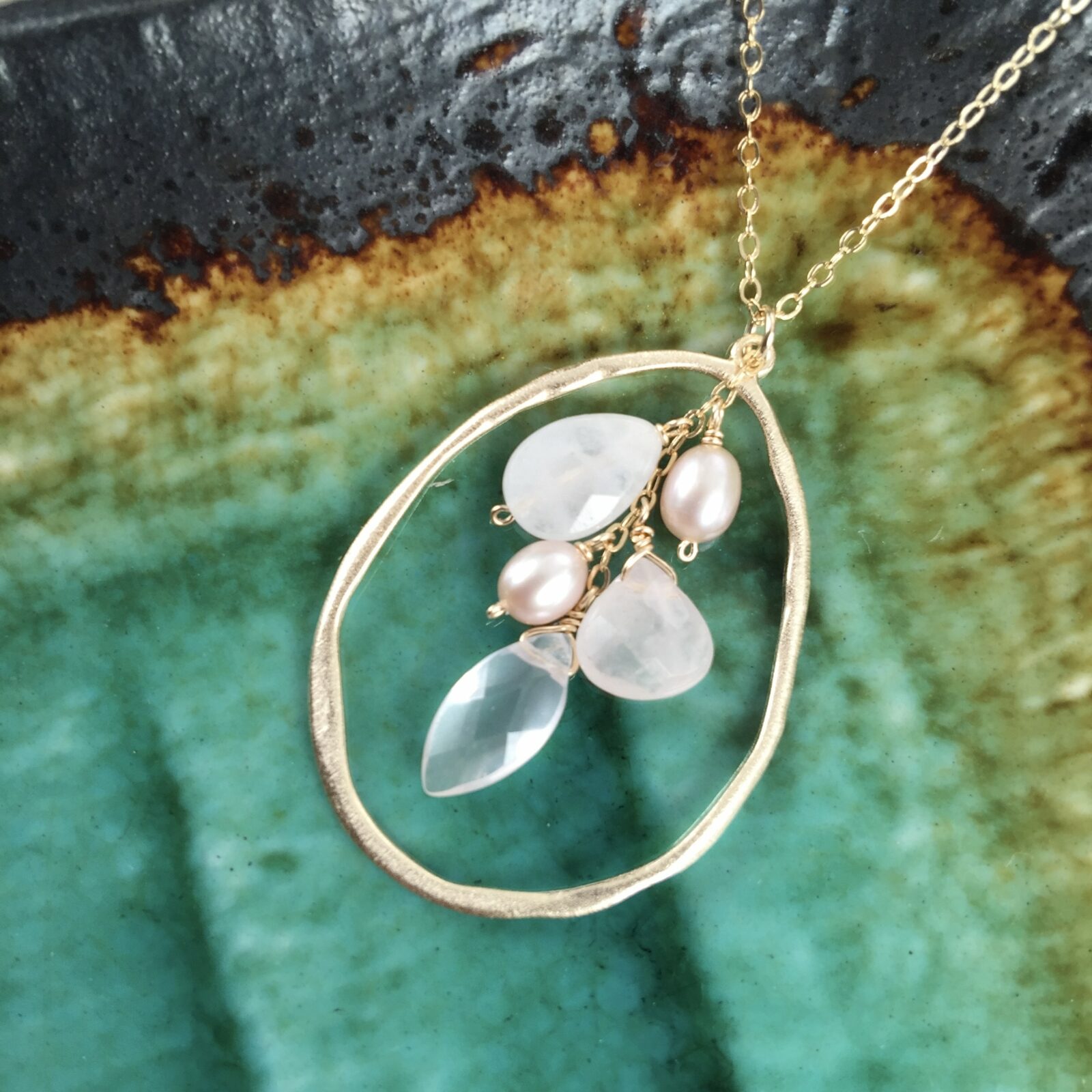 X-Large Organic Teardrop Pear Frame Sterling Silver .925 Amoracast - Pendants - Image 14