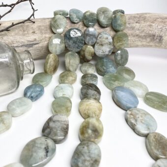 23x30mm Smooth Irregular Oval Aquamarine Beads