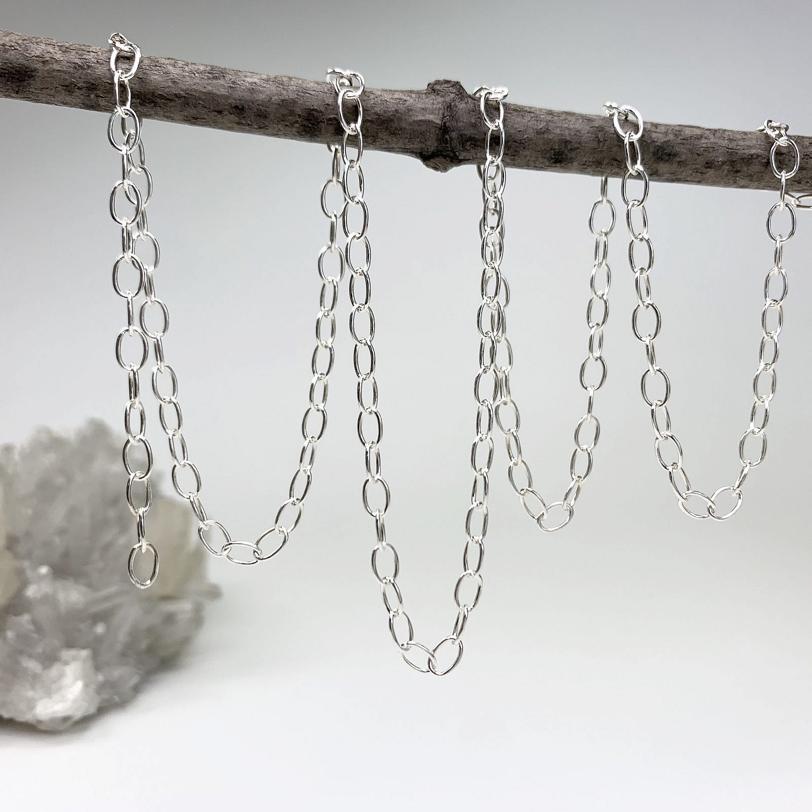 4mm Cable Oval Chain By the Meter Sterling Silver .925