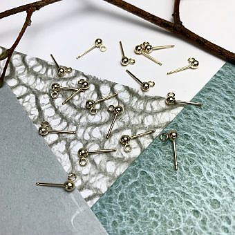 3mm Ball with Open Loop Studs Earrings 14kt Gold Filled