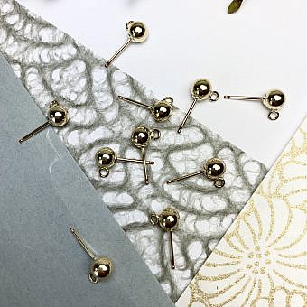 5mm Ball with Open Loop Studs Earrings 14kt Gold Filled