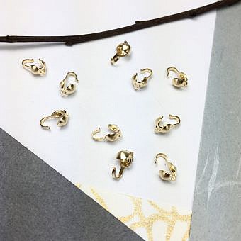 Clam Shell with Tail Crimp Knot Covers 14kt Gold Filled