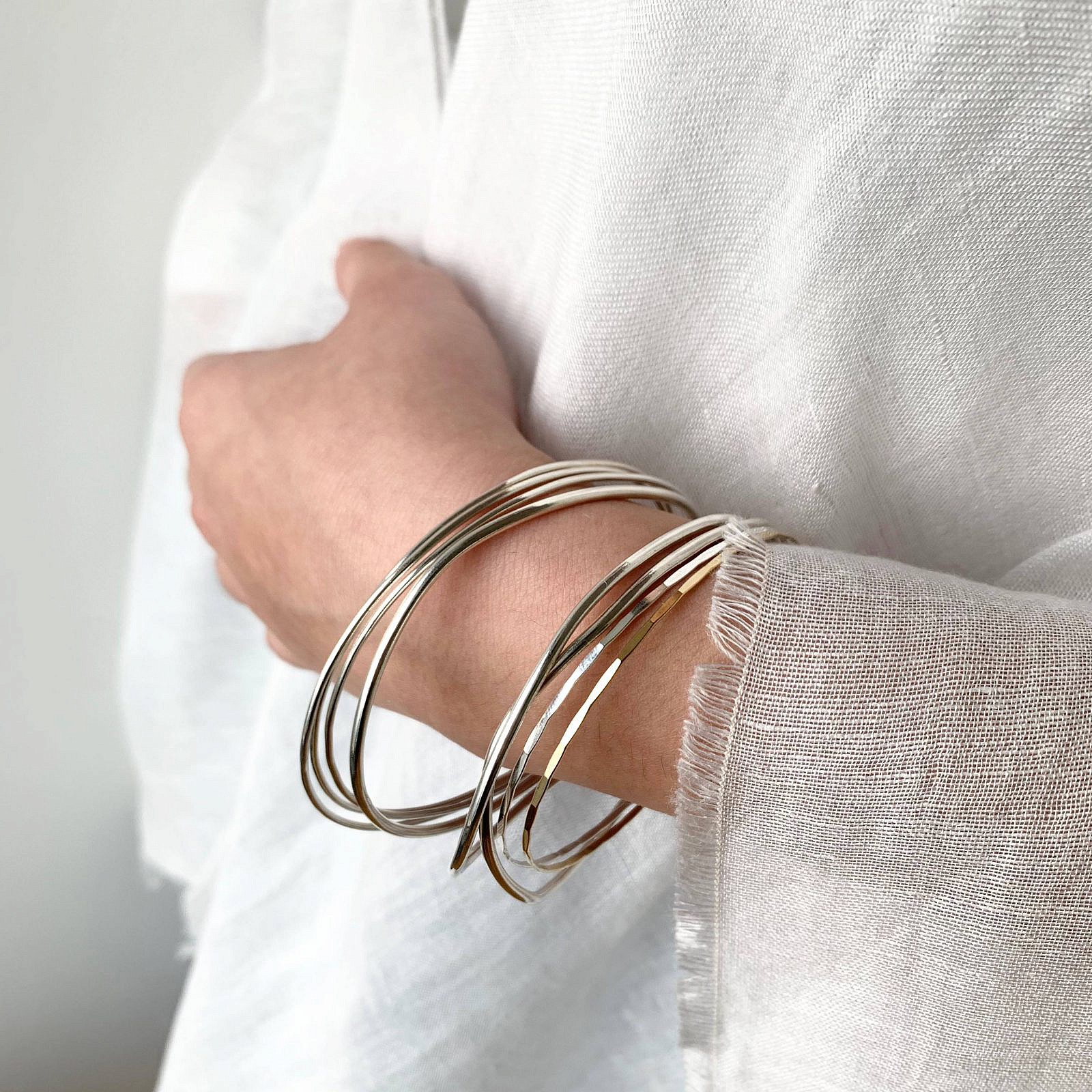 72mm 16ga-1.29mm Bangles Bracelets Sterling Silver .925 - Image 3