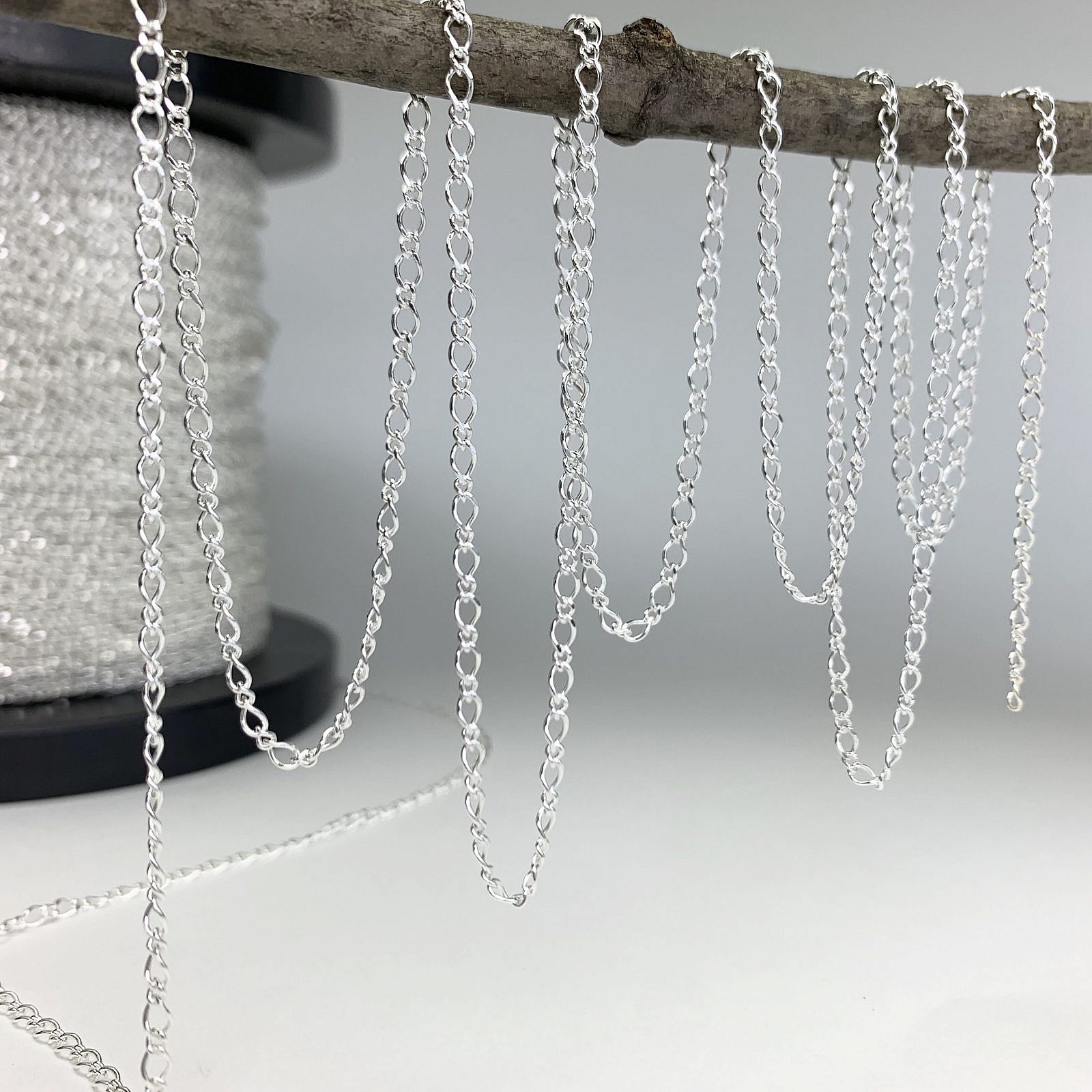 Twisted Cable Oval Figure 8 Chain By the Meter Sterling Silver .925