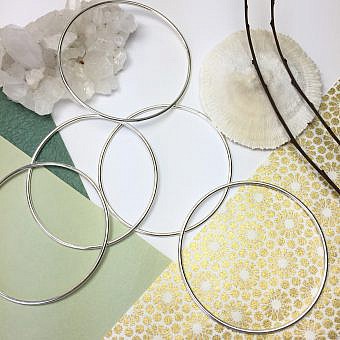 70mm 10.5ga-2.38mm Bangles Bracelets Sterling Silver .925
