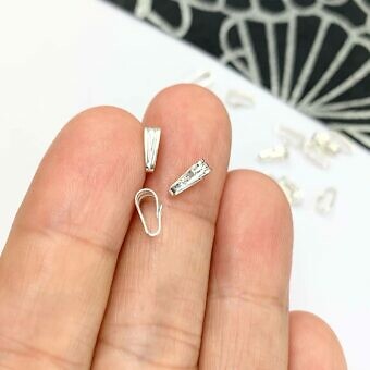 Alternative view of Easy Push In Slide On Bail Clasps Interchangeable Sterling Silver .925