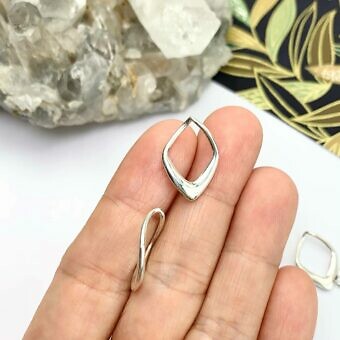 Alternative view of Large Waved Diamond Drop Sterling Silver .925 - Pendants