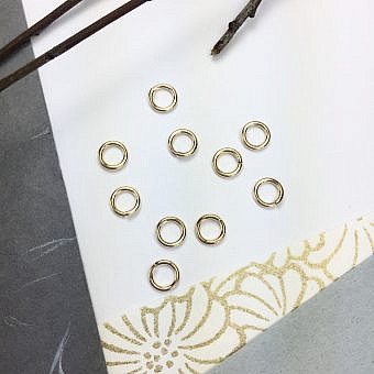 6mm 18ga Round Open Click & Lock Jump Rings 14kt Gold Filled