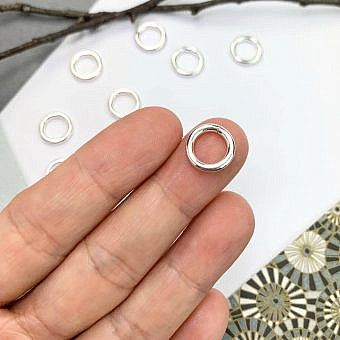 Alternative view of 12mm 12ga Round Open Jump Rings Sterling Silver .925