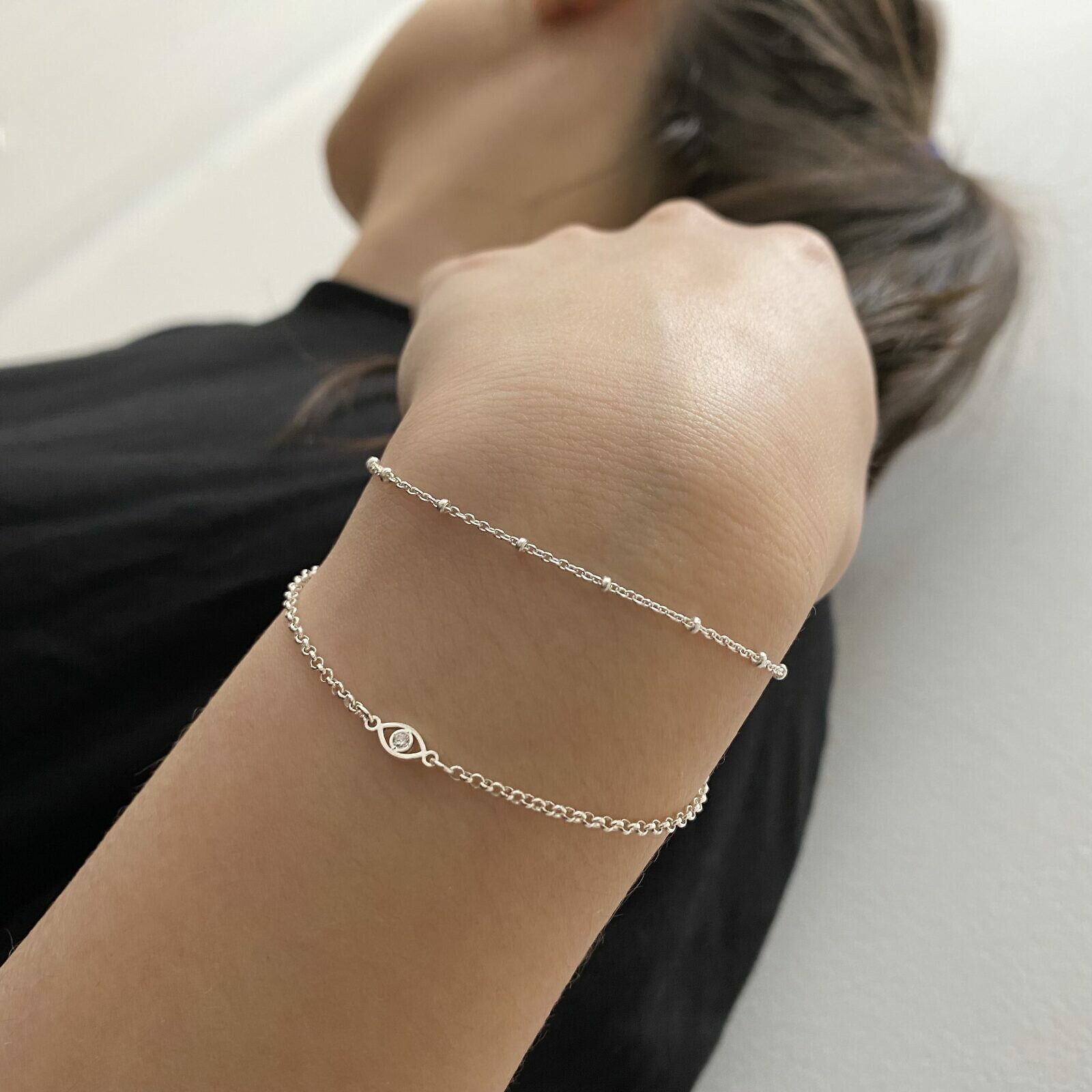 1.89mm Satellite Beaded Cable Chain By the Meter Sterling Silver .925 - Image 4