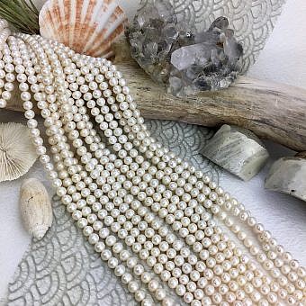 10x11mm Natural White Potato Freshwater Pearls Beads
