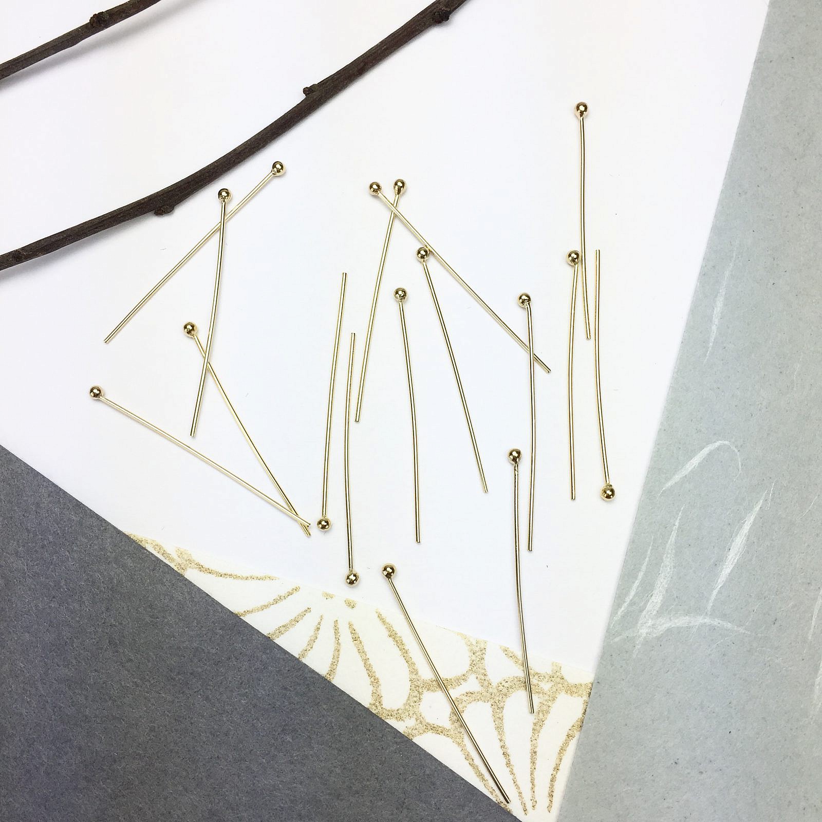 24ga 25mm Ball Pins 14kt Gold Filled