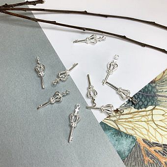 Key with Crown Sterling Silver .925 - Pendants