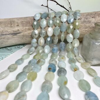 13x18mm Faceted Oval Aquamarine Beads