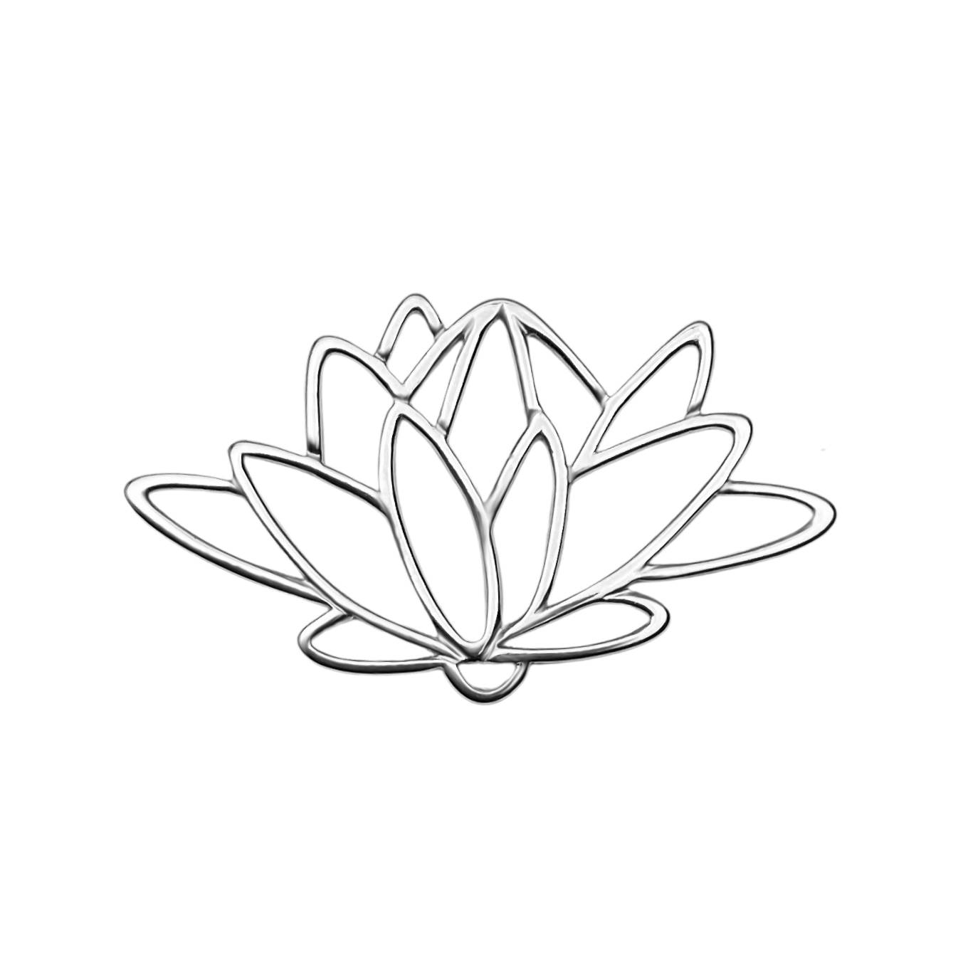 Large Blossomed Lotus Flower Sterling Silver .925 Amoracast - Connectors Pendants