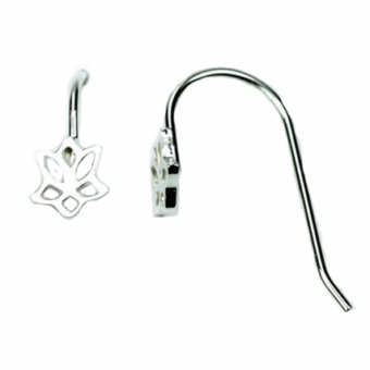 Lotus Flower Hook Earrings Sterling Silver .925 Amoracast