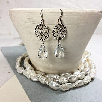 Alternative view of Stained Glass Round Sterling Silver .925 Amoracast - Connectors Pendants Charms