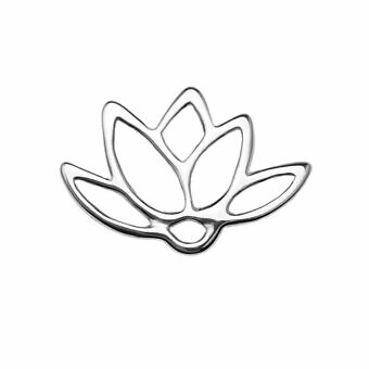 Classic Lotus Flower Bloom Sterling Silver .925 Amoracast - Connectors Pendants Charms