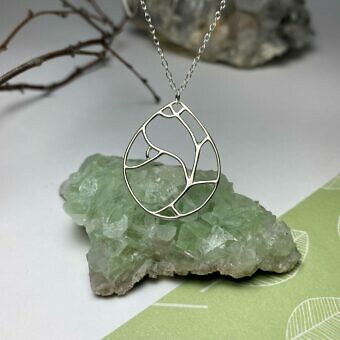 Alternative view of Pear Art Deco Vines Sterling Silver .925 Amoracast - Connectors Pendants Charms