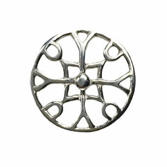 Stained Glass Round Sterling Silver .925 Amoracast - Connectors Pendants Charms