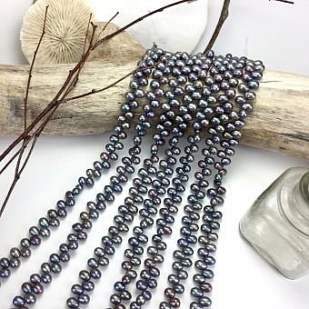 5.5x8mm Dyed Greyish Purple Rice Freshwater Pearls Beads