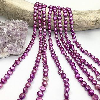 9x9.5mm Dyed Violet Nugget Freshwater Pearls Beads