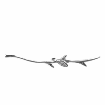 Tiny Leaf Branch Toggle Bar Antique Sterling Silver .925 Amoracast