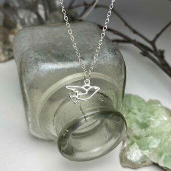 Alternative view of Dove Bird in Flight Sterling Silver .925 Amoracast - Pendants Charms