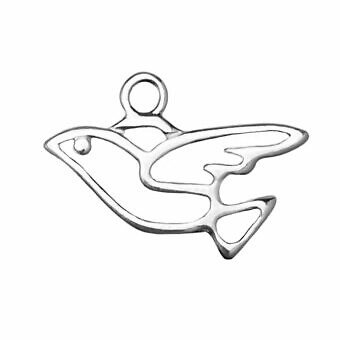 Dove Bird in Flight Sterling Silver .925 Amoracast - Pendants Charms