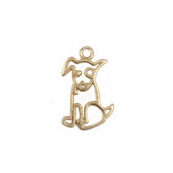 Spot the Dog Brushed 14kt Gold Vermeille Amoracast - Pendants Charms