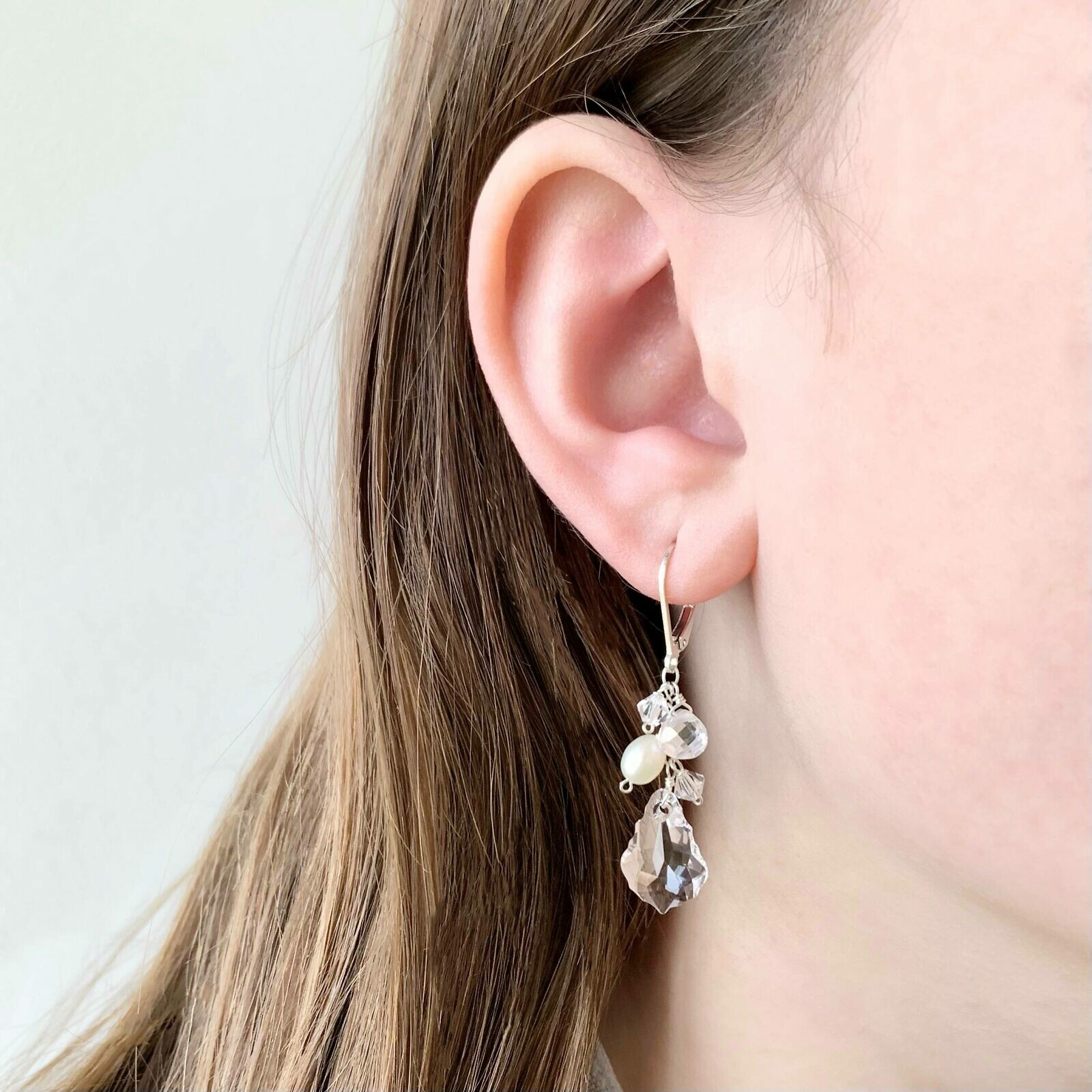 Classic French Lever Back Earrings Sterling Silver .925 - Image 2