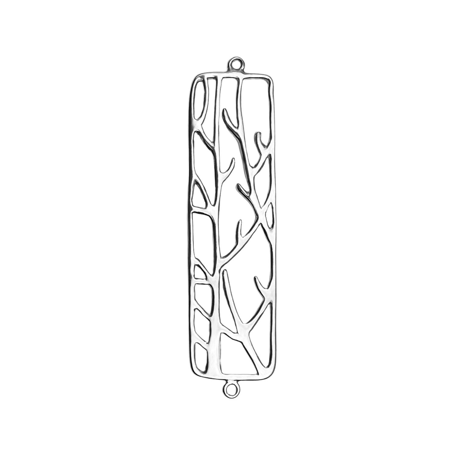 Branch Filigree Rectangle Pendant Sterling Silver .925 Amoracast - Connectors Pendants