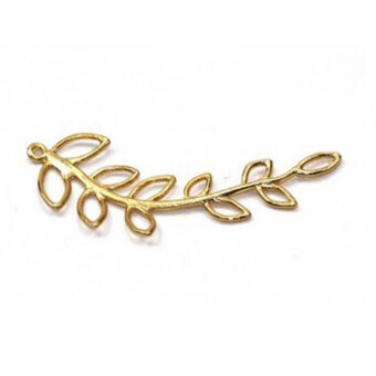 Willow Leaf Branch Brushed 14kt Gold Vermeille Amoracast - Connectors Pendants