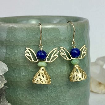 Alternative view of Brambly Branches Cone End Cap Brushed 14kt Gold Vermeille Amoracast