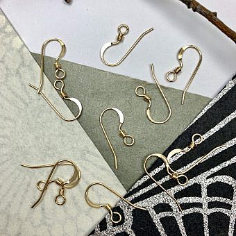 Half Flat Hook with Loop and Coil Earrings 14kt Gold Filled
