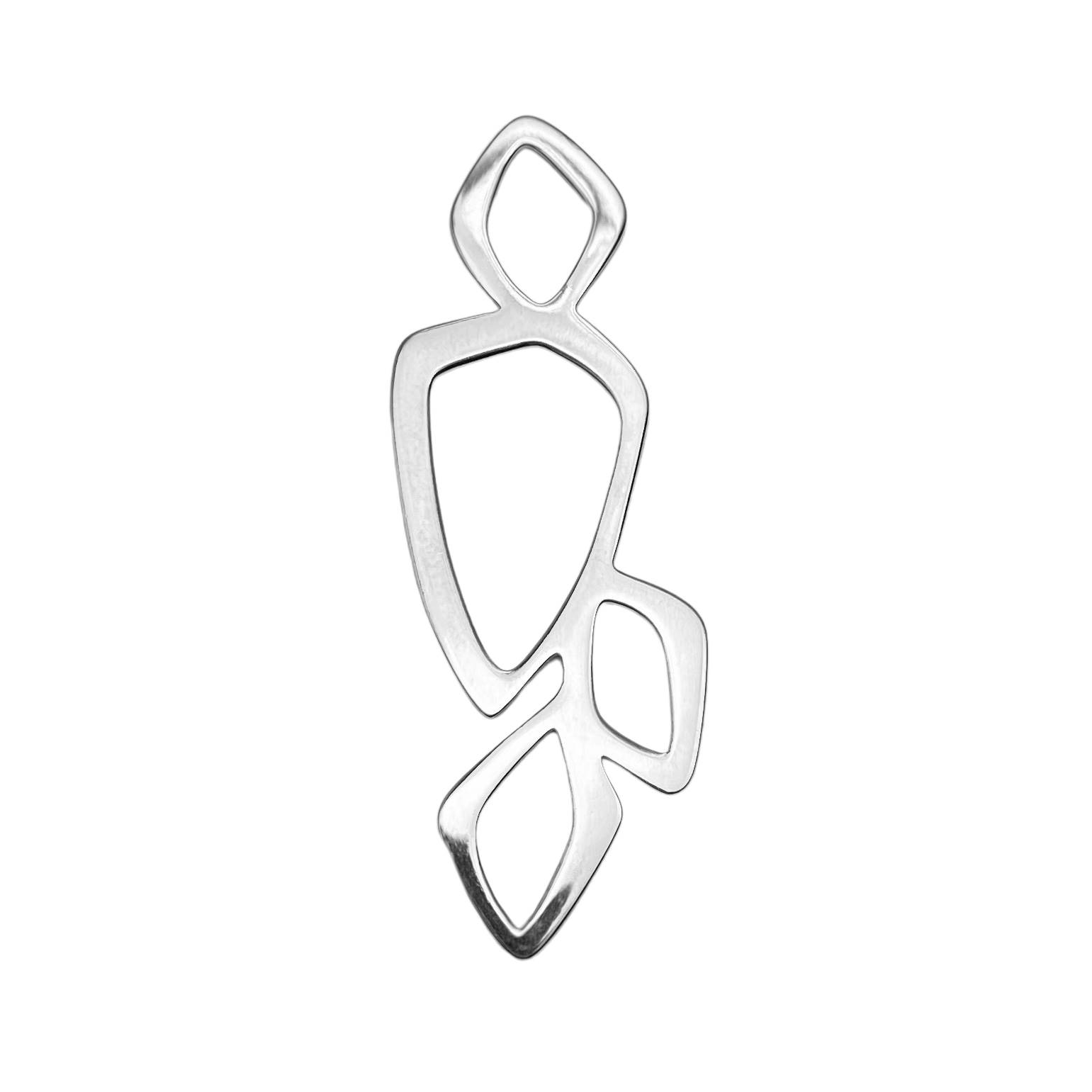 Large Abstract Leaves Drops Cluster Sterling Silver .925 Amoracast - Connectors Pendants
