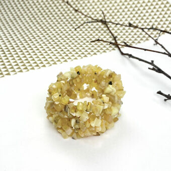 Yellow Opal Stone Chips Stretchy Elastic Bracelets