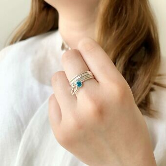 Alternative view of 1mm Mini Band Stacking Ring Sterling Silver .925 Size 10