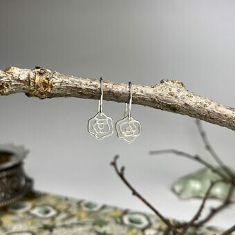 Alternative view of Small Rose Bloom Flower Sterling Silver .925 Amoracast - Connectors Pendants Charms