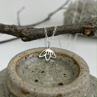Alternative view of Cherry Blossom Flower Brushed 14kt Gold Vermeille Amoracast - Pendants Charms