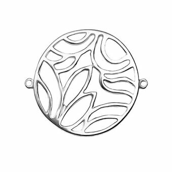 Swirling Flower Petals Round Circle Sterling Silver .925 Amoracast - Connectors Pendants Charms